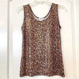 New Chico's Travelers Tank Top Blouse 0 Small Animal Reptile Print Shiny Sheen